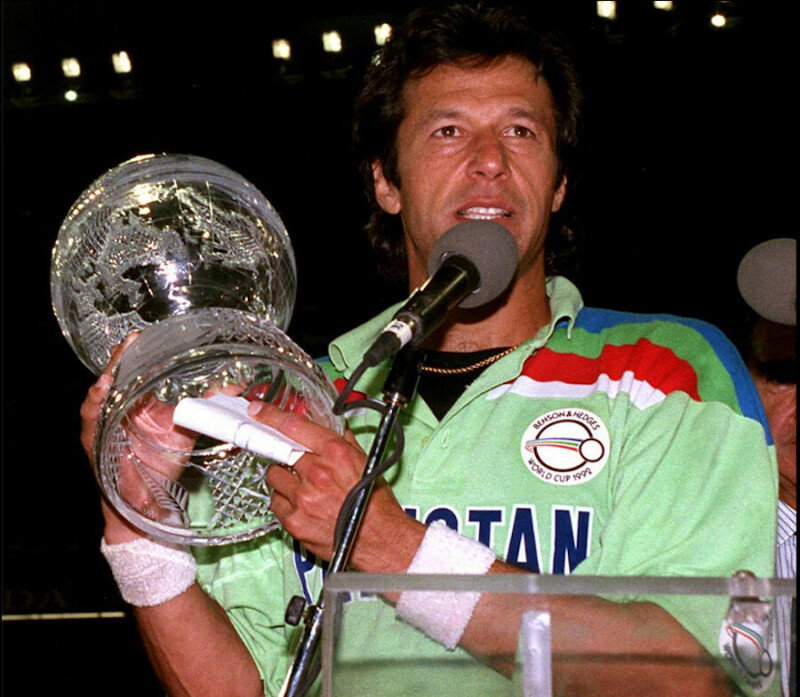 Imran Khan with 1992 Cricket World Cup Trophy